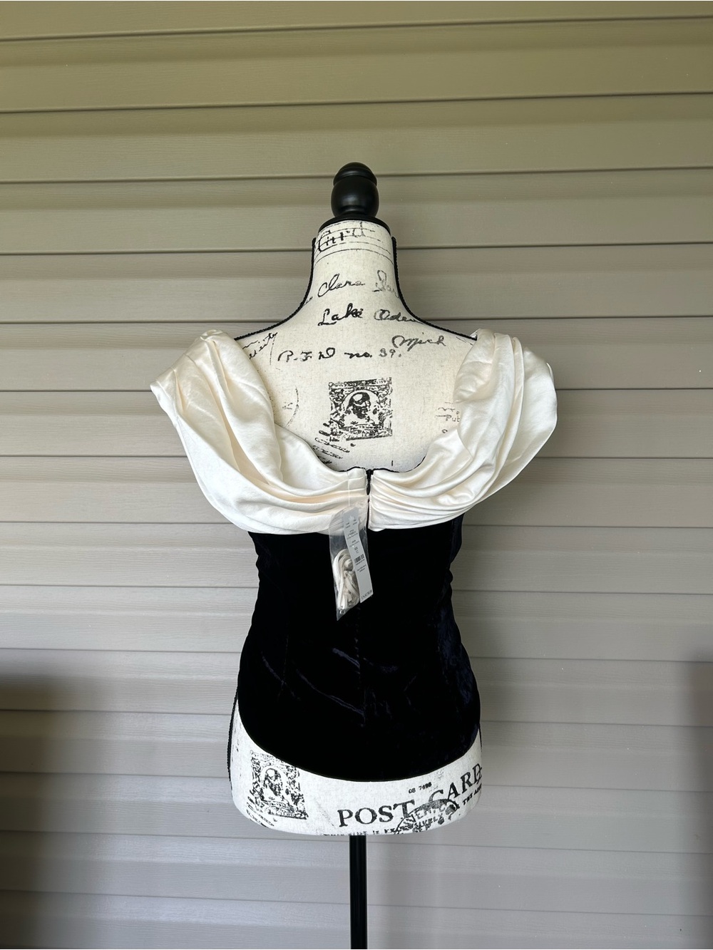 WHBM $130 Satin + Velvet Bustier - Picture 3 of 8